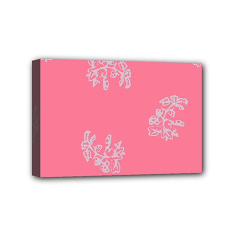 Branch Berries Seamless Red Grey Pink Mini Canvas 6  X 4  by Mariart