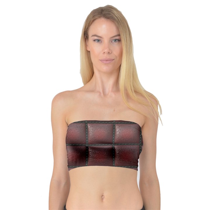 Red Cell Leather Retro Car Seat Textures Bandeau Top