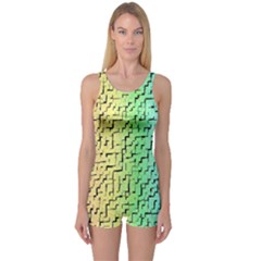 A Creative Colorful Background One Piece Boyleg Swimsuit by Nexatart