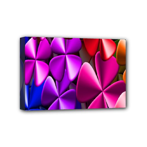 Colorful Flower Floral Rainbow Mini Canvas 6  X 4 