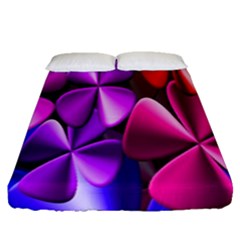 Colorful Flower Floral Rainbow Fitted Sheet (queen Size)