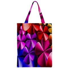 Colorful Flower Floral Rainbow Zipper Classic Tote Bag by Mariart