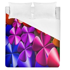 Colorful Flower Floral Rainbow Duvet Cover (queen Size) by Mariart