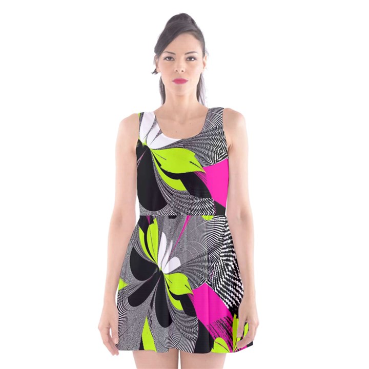 Abstract Illustration Nameless Fantasy Scoop Neck Skater Dress