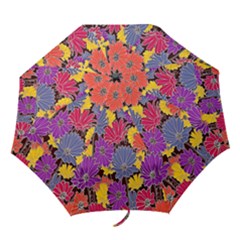 Colorful Floral Pattern Background Folding Umbrellas by Nexatart