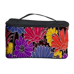 Colorful Floral Pattern Background Cosmetic Storage Case by Nexatart