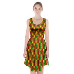 Colorful Wooden Background Pattern Racerback Midi Dress by Nexatart