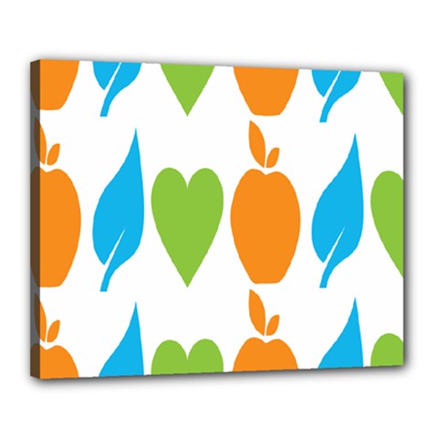 Fruit Apple Orange Green Blue Canvas 20  X 16 