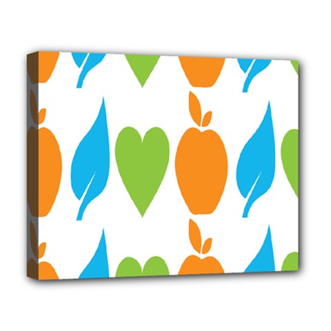 Fruit Apple Orange Green Blue Deluxe Canvas 20  X 16  