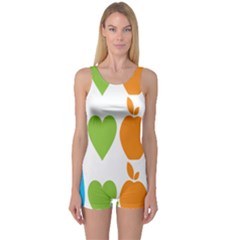 Fruit Apple Orange Green Blue One Piece Boyleg Swimsuit