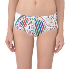 Colorful Fish Animals Rainbow Mid-waist Bikini Bottoms