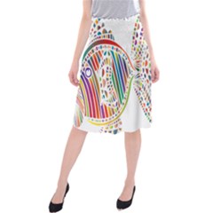 Colorful Fish Animals Rainbow Midi Beach Skirt by Mariart