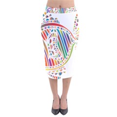 Colorful Fish Animals Rainbow Velvet Midi Pencil Skirt by Mariart