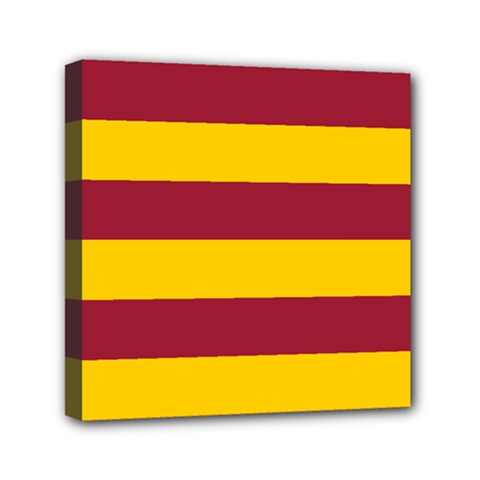 Oswald s Stripes Red Yellow Mini Canvas 6  X 6  by Mariart