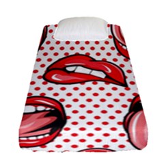 Lipstick Lip Red Polka Dot Circle Fitted Sheet (single Size) by Mariart