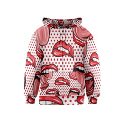 Lipstick Lip Red Polka Dot Circle Kids  Zipper Hoodie