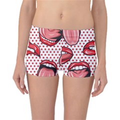 Lipstick Lip Red Polka Dot Circle Boyleg Bikini Bottoms by Mariart