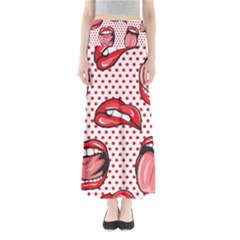 Lipstick Lip Red Polka Dot Circle Maxi Skirts