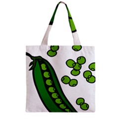 Peas Green Peanute Circle Zipper Grocery Tote Bag by Mariart
