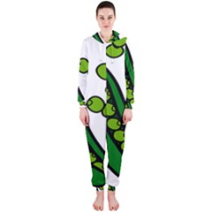 Peas Green Peanute Circle Hooded Jumpsuit (ladies) 