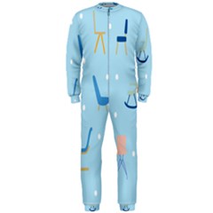 Seat Blue Polka Dot Onepiece Jumpsuit (men)  by Mariart