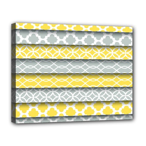 Paper Yellow Grey Digital Canvas 14  X 11 