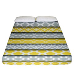 Paper Yellow Grey Digital Fitted Sheet (california King Size) by Mariart