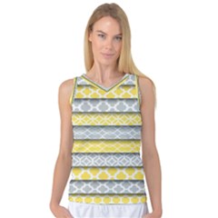 Paper Yellow Grey Digital Women s Basketball Tank Top by Mariart