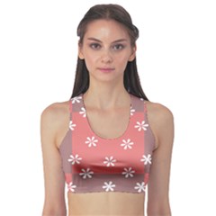 Seed Life Seamless Remix Flower Floral Red White Sports Bra