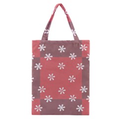 Seed Life Seamless Remix Flower Floral Red White Classic Tote Bag