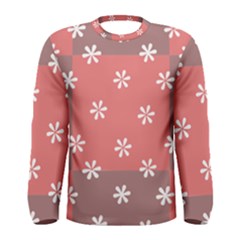 Seed Life Seamless Remix Flower Floral Red White Men s Long Sleeve Tee