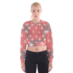 Seed Life Seamless Remix Flower Floral Red White Cropped Sweatshirt