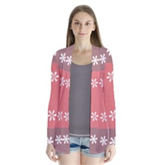 Seed Life Seamless Remix Flower Floral Red White Cardigans