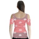 Seed Life Seamless Remix Flower Floral Red White Butterfly Sleeve Cutout Tee  View2