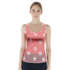 Seed Life Seamless Remix Flower Floral Red White Racer Back Sports Top