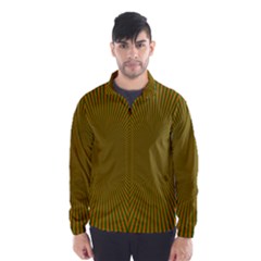 Stripy Starburst Effect Light Orange Green Line Wind Breaker (men) by Mariart