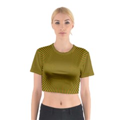 Stripy Starburst Effect Light Orange Green Line Cotton Crop Top by Mariart