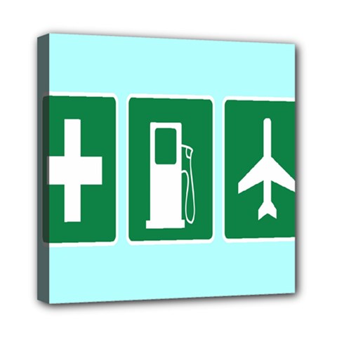 Traffic Signs Hospitals, Airplanes, Petrol Stations Mini Canvas 8  X 8 