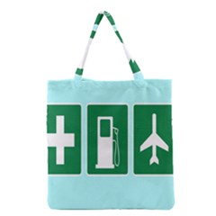 Traffic Signs Hospitals, Airplanes, Petrol Stations Grocery Tote Bag