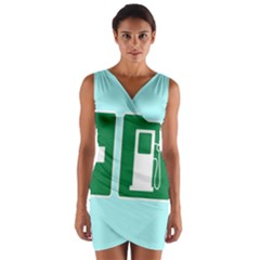 Traffic Signs Hospitals, Airplanes, Petrol Stations Wrap Front Bodycon Dress by Mariart