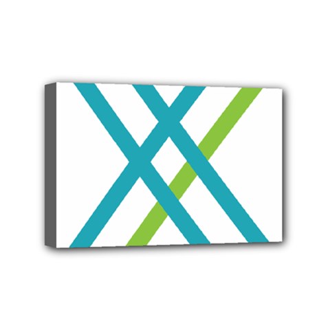 Symbol X Blue Green Sign Mini Canvas 6  X 4  by Mariart