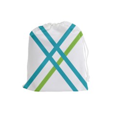 Symbol X Blue Green Sign Drawstring Pouches (large) 