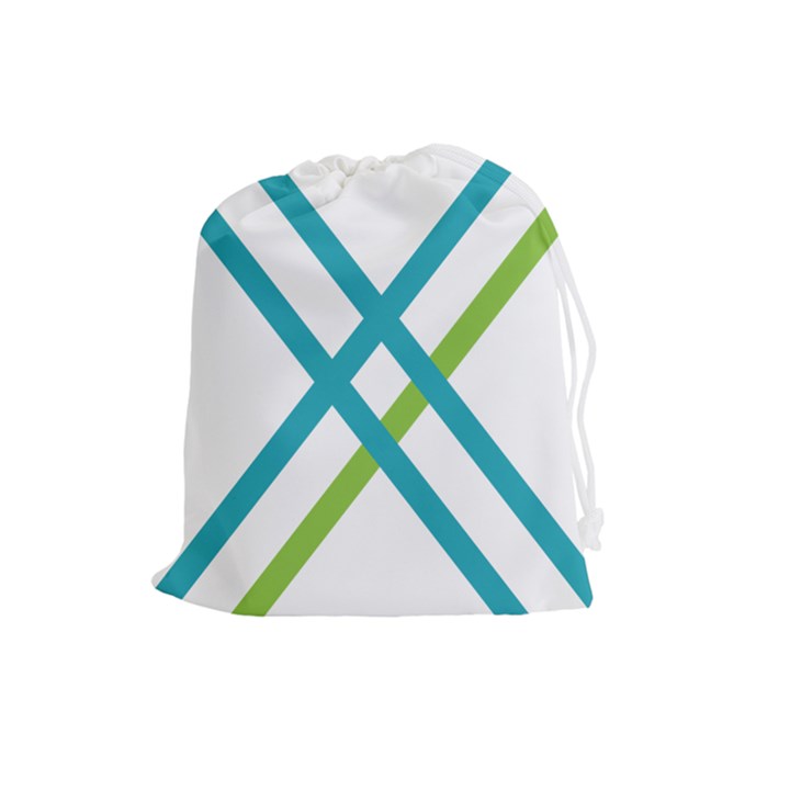 Symbol X Blue Green Sign Drawstring Pouches (Large) 