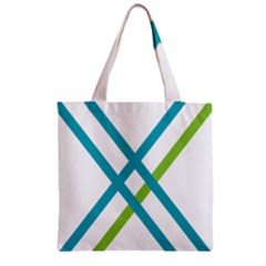 Symbol X Blue Green Sign Zipper Grocery Tote Bag by Mariart
