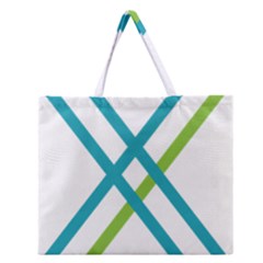 Symbol X Blue Green Sign Zipper Large Tote Bag by Mariart