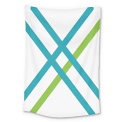Symbol X Blue Green Sign Large Tapestry by Mariart