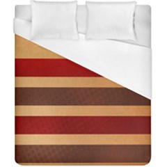 Vintage Striped Polka Dot Red Brown Duvet Cover (california King Size) by Mariart