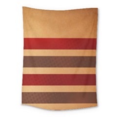 Vintage Striped Polka Dot Red Brown Medium Tapestry by Mariart