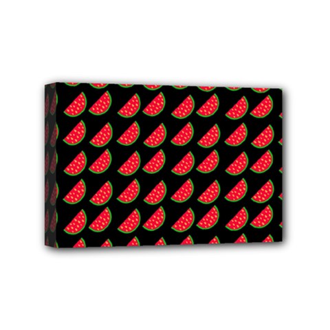 Watermelon Slice Red Black Fruite Mini Canvas 6  X 4 