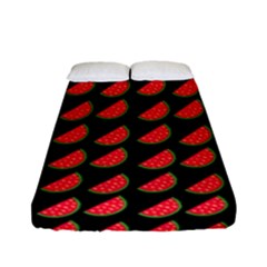 Watermelon Slice Red Black Fruite Fitted Sheet (full/ Double Size) by Mariart